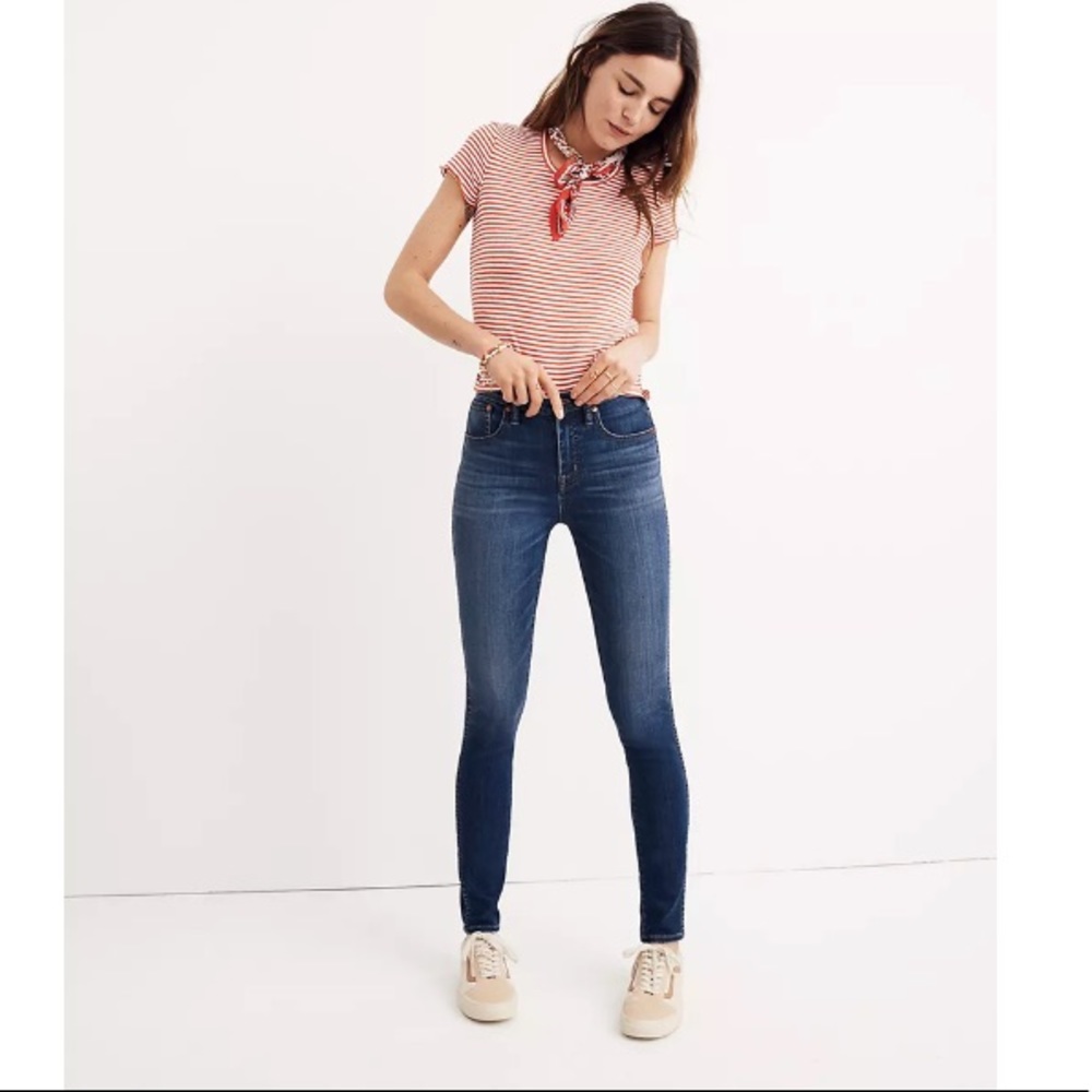 Madewell 10" High-Rise Skinny Jeans in Danny Wash: TENCEL™ Denim Edition